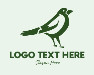 Dove - Green Sparrow Bird logo design