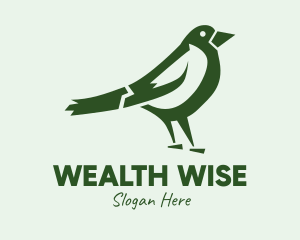 Green Sparrow Bird  Logo