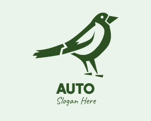 Green Sparrow Bird  Logo