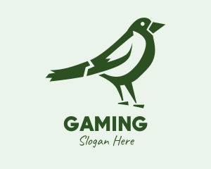 Green Sparrow Bird  Logo