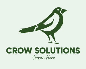 Green Sparrow Bird  logo design