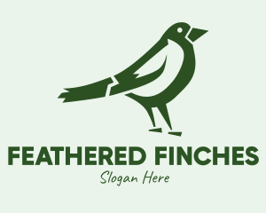 Green Sparrow Bird  logo design