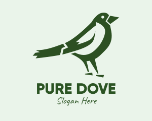 Green Sparrow Bird  logo design