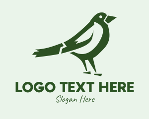 Raven - Green Sparrow Bird logo design