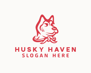 Husky - Dog Scout Scarf logo design