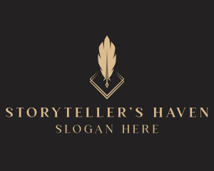 Novelist - Author Feather Pen logo design