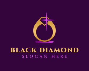 Gold Diamond Wedding Ring logo design