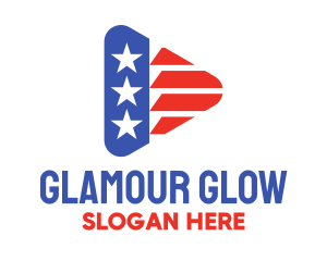 American Flag - American Media Vlog logo design