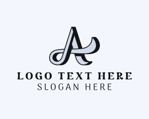Letter A - Cursive Script Business logo design