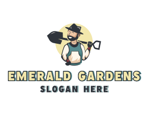 Lawn Care Gardener Man logo design