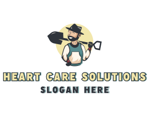 Lawn Care Gardener Man logo design