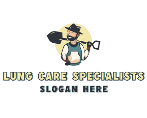 Lawn Care Gardener Man logo design