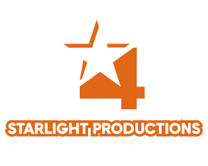 Showbiz - Orange Star Number 4 logo design