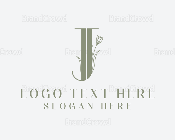 Elegant Floral Nature Letter J Logo