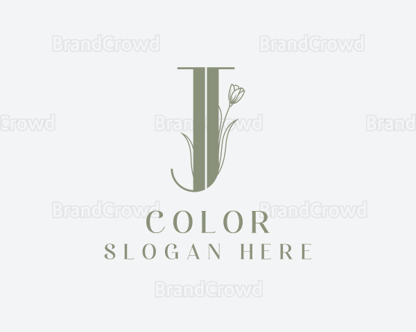 Elegant Floral Nature Letter J Logo