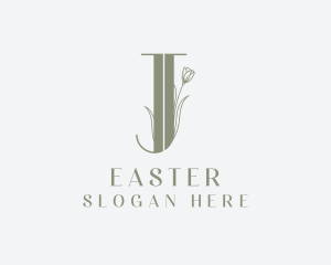 Elegant Floral Nature Letter J Logo