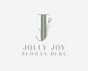 Elegant Floral Nature Letter J logo design