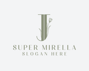 Spa - Elegant Floral Nature Letter J logo design