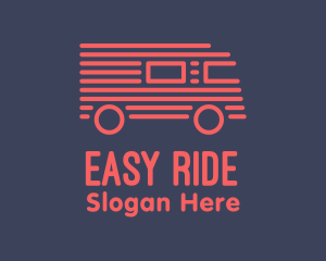 Commute - Red Van Truck Stripe logo design