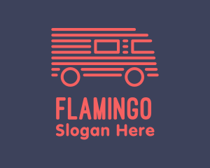 Linear - Red Van Truck Stripe logo design
