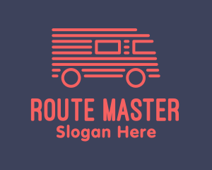 Red Van Truck Stripe logo design