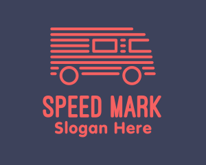 Red Van Truck Stripe logo design