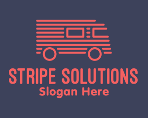 Red Van Truck Stripe logo design