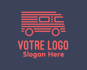 Express - Red Van Truck Stripe logo design