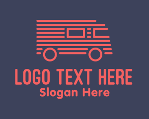 Delivery Van - Red Van Truck Stripe logo design