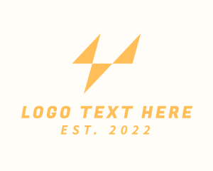 Lightning - Thunder Logistics Letter V logo design