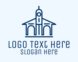 College - Blue University Building logo design