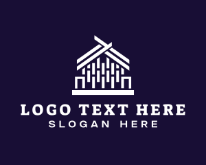Rental - Modern House Brick logo design