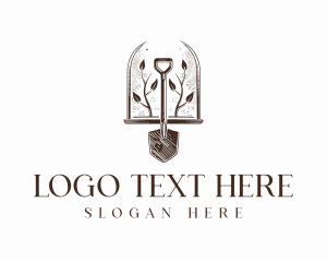 Gardening - Rustic Gardening Shovel logo design