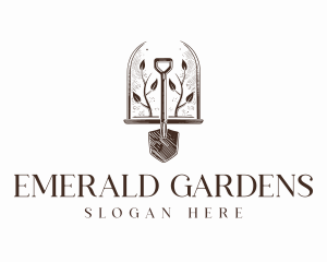 Rustic Gardening Shovel logo design