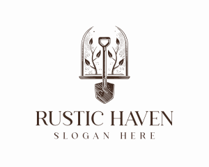 Rustic Gardening Shovel logo design