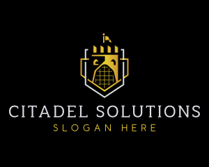 Citadel - Golden Castle Shield logo design