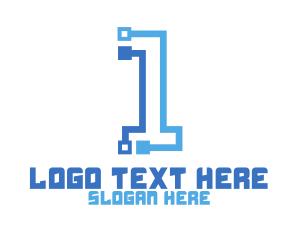 Number 1 - High Tech Number 1 logo design
