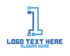 Modern - High Tech Number 1 logo design