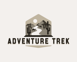 Backpacker - Desert Mountain Adventure logo design