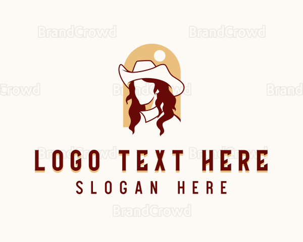 Western Cowgirl Woman Logo