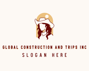 Western Cowgirl Woman Logo