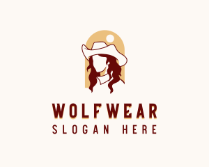 Western Cowgirl Woman Logo