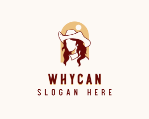 Western Cowgirl Woman Logo