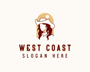 Western Cowgirl Woman logo design