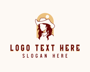 Western Cowgirl Woman Logo