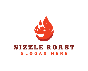Roast - Roast Pig Fire logo design
