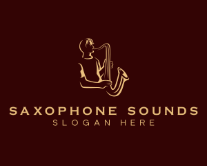 Saxophone - Saxophone Music Performance logo design