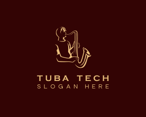 Tuba - Saxophone Music Performance logo design