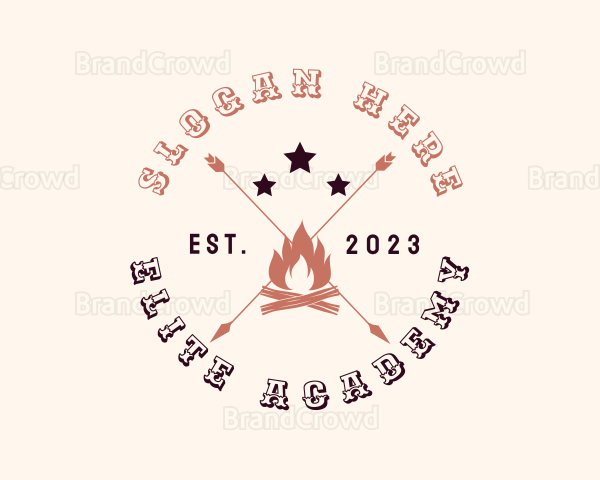 Bonfire Arrow Camping Logo