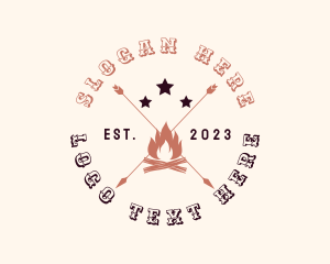 Mountaineering - Bonfire Arrow Camping logo design